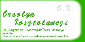 orsolya kosztolanczi business card